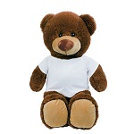 Dark-brown teddy bear with T-shirt suitable for sublimation