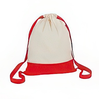 Double coloured sack with wide shoulder straps red