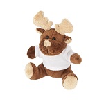 Brown teddy reindeer with a white T-shirt suitable for printing