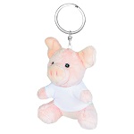 Key ring plushy piggy with t-shirt for printing