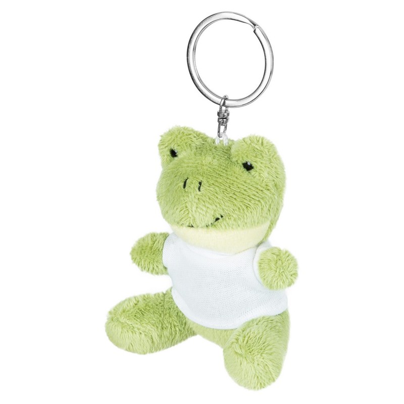 Key ring plushy frog with T-shirt for overprint