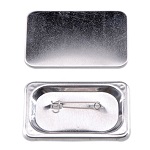 Elements for making pin badges with safety pins - rectangle