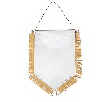Club flag standard gold fringes for sublimation 18x27 cm - 25 pcs