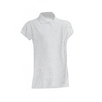 T-shirt Polo standard damski Kolor: jasnoszary melanż Rozmiar: M