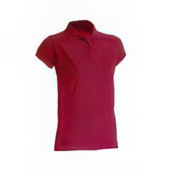 T-shirt Polo standard damski Kolor: bordowy Rozmiar: M