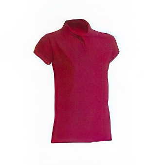 T-shirt Polo standard damski Kolor: różowo-malinowy Rozmiar: M