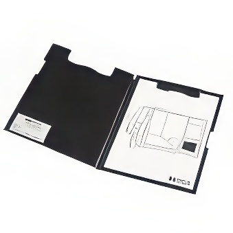 Magnetic side-open clipboard, black