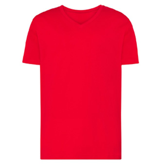T-shirt V-Neck for printing Colour: red Size: S