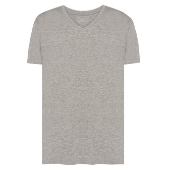 T-shirt V-Neck for printing Colour: grey melange Size: M