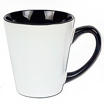 Latte Sublimation Mug - Inner and Handle Coloured, black