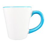 Latte mug for sublimation with colour handle and inside