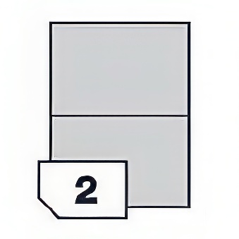 Self-Adhesive Glossy Photo Paper Labels with Straight Corners for Inkjet Printers - 2 Labels per Sheet