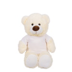 Cream Teddy Bear with T-shirt Suitable for Printing