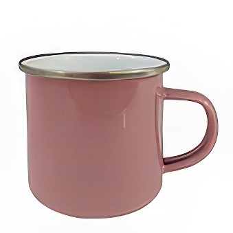 Enamel Steel Sublimation Mug - Silver Rim, pink, 300 ml