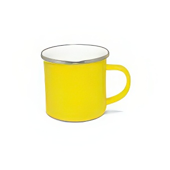 Enamel Steel Sublimation Mug - Silver Rim, yellow, 300 ml