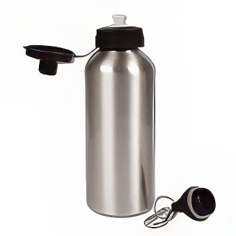 Metal Water Bottle for Sublimation and Engraving, silver, 600 ml