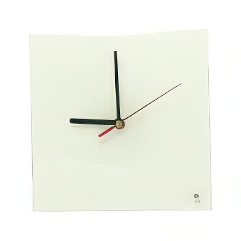 Glass clock for sublimation and engraving - square, white, 20 x 20 cm