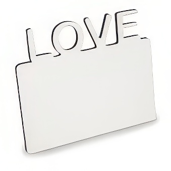 "Love" horizontal, MDF photo frame for printing