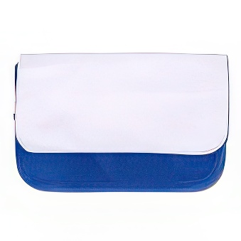 Makeup bag with white flap for sublimation blue/ white 14x21 cm