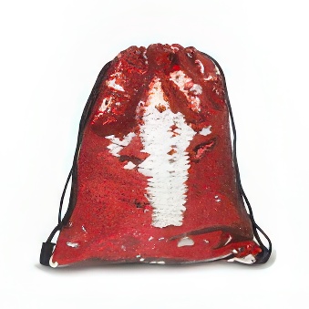 Shoe bag with two-color sequins for printing red 33x42 cm