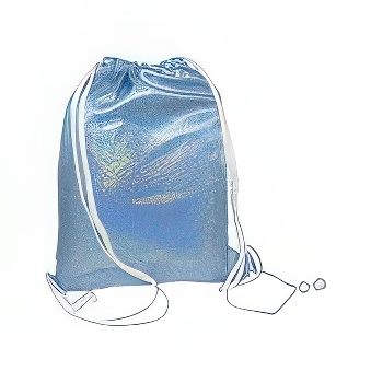 Glitter shoe bag for sublimation light blue 33x40 cm