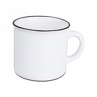 Retro Style Ceramic Sublimation Mug - White with Black Rim

