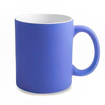 Rubber coated neon mug for engraving, blue, 300 ml