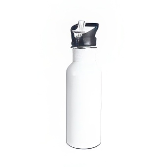 Metal bottle with mouthpiece for sublimation and engraving, white, 600 ml