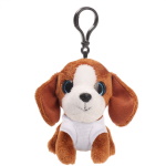 Key ring plushy dog with T-shirt for overprint