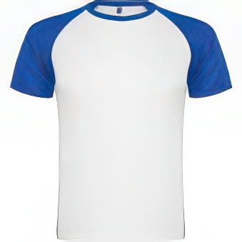 Sublimation T-shirt with colour sleeves Colour: white/blue Size: L