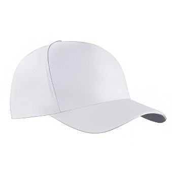 Peaked cap 5-panels with metal clip, white