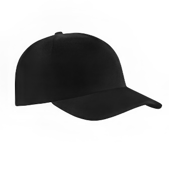 Peaked cap 5-panels with metal clip, black