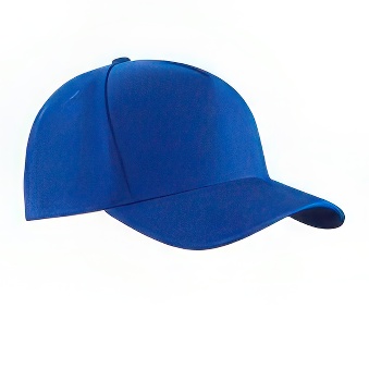 Peaked cap 5-panels with metal clip, blue