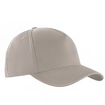 Peaked cap 5-panels with metal clip, light grey