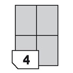 Self-adhesive paper labels for laser printers and copiers - 4 labels on a sheet