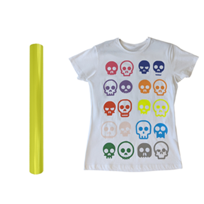 Heat transfer reflective film neon yellow