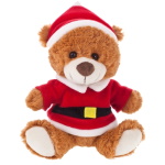 Brown teddy bear with Santa suit