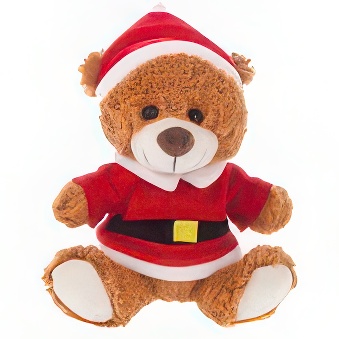 Teddy Bear in a Santa Suit for Thermal Transfer with an Laser Printer, 