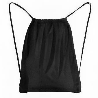 Sports Bag with Black Drawstring for Solvent Printing, Black, 34 x 42 cm - 10 pcs