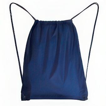 Sports Bag with Black Drawstring for Flex and Flock Film Printing, Navy Blue, 34 × 42 cm - 10 pcs
