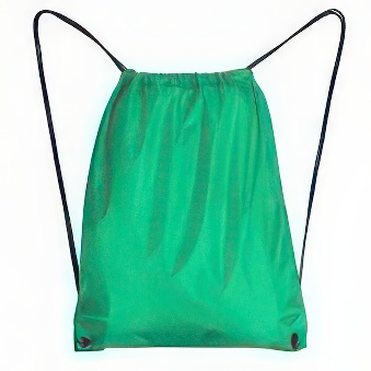 Sports Bag with Black Drawstring for Solvent Printing, Green, 34 x 42 cm - 10 pcs