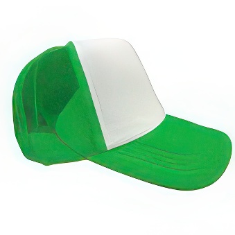Trucker Cap with White Front and Mesh Back for Sublimation, Green