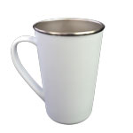 Matte, polymer big latte mug for sublimation and engraving with a metal interior