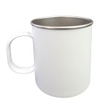 White, matt, polymer mug for sublimation with a metal interior
