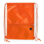 Drawstring bag with zipped front pocket