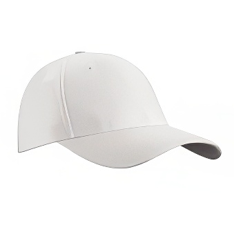 Peaked cap 6-panels with metal clip, white