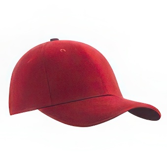 Peaked cap 6-panels with metal clip, claret