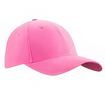 Peaked cap 6-panels with metal clip for Flex and Flock Printing, pink