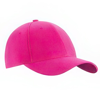 Peaked cap 6-panels with metal clip for Flex and Flock Printing, fuchsia