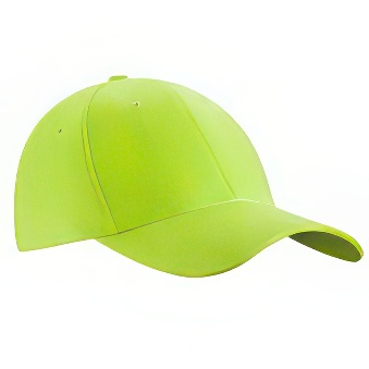 Peaked cap 6-panels with metal clip for Flex and Flock Printing, lime